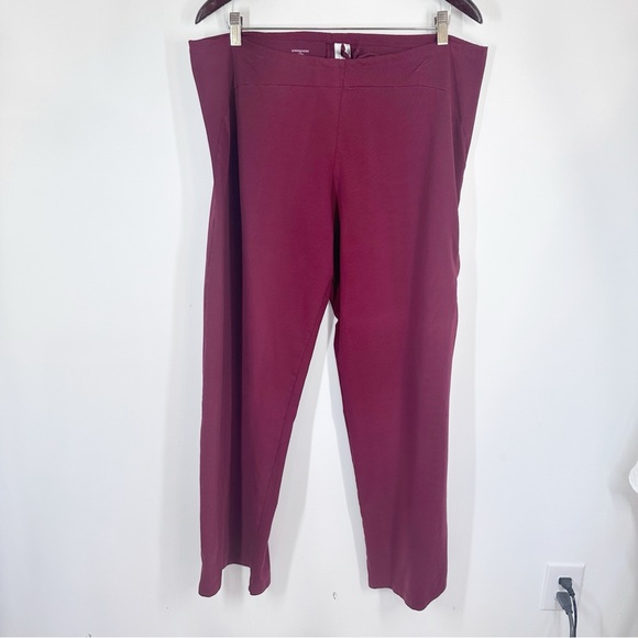 Patagonia Women’s Pull On Organic Cotton Knit Pants Size XL Burgundy Wide Leg - Picture 1 of 8